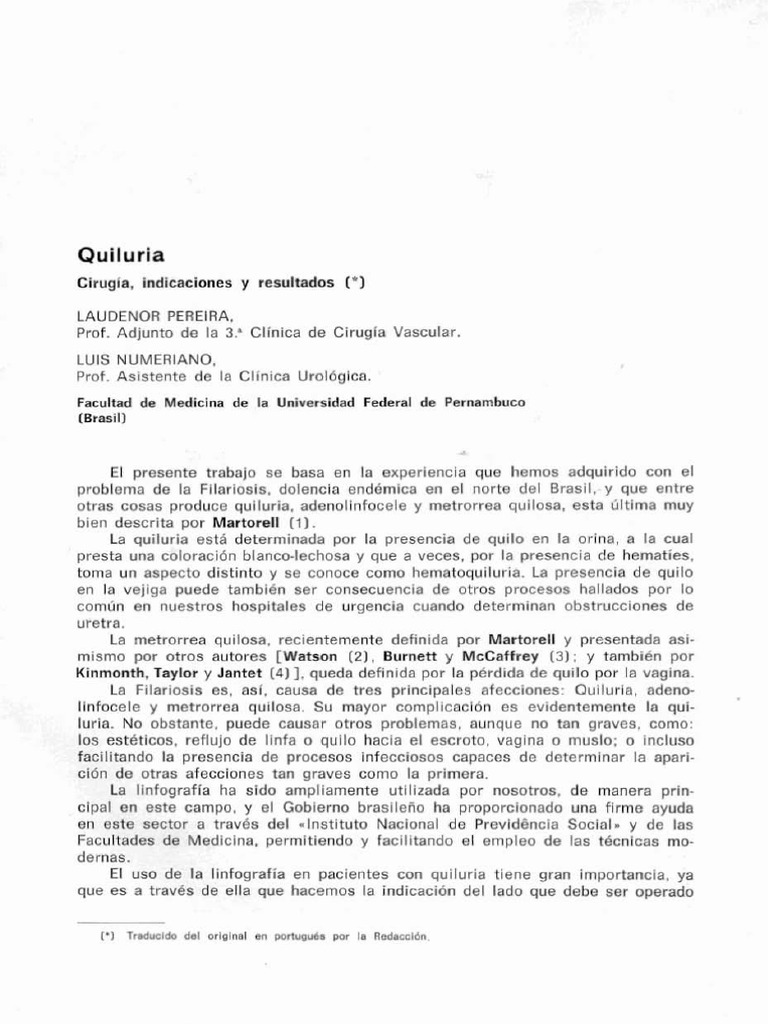 Quiluria: Causas y Tratamientos | PDF | Especialidades Medicas | Angiología