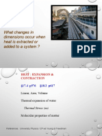 What Changes in Dimensions Occur When Heat Is Extracted or Added To A System ?