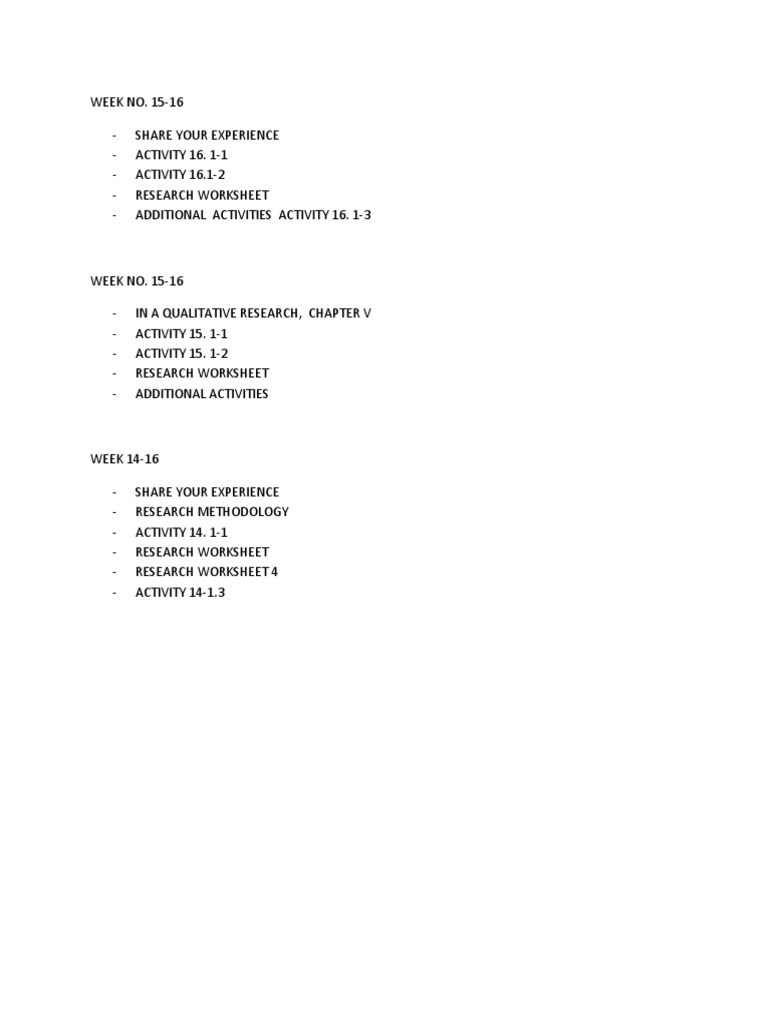 Week No | PDF