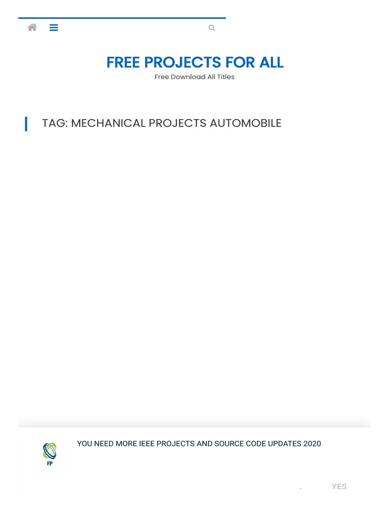 Mechanical Projects Automobile Archives - Free Projects For All | PDF ...