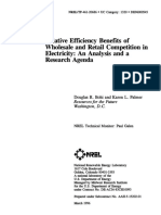 Relative Efficiency Benefits of Wholesale and Retail Competition in Electricity: An Analysis and A Research Agenda