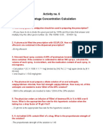 Percentage Concentration Calculation