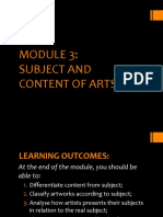 MODULE 3- Subject & Content of Arts