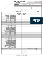 Individual Employee Time Sheet: Ref: Pes-Hrc-Iets Pesco Time Sheet of The Month of