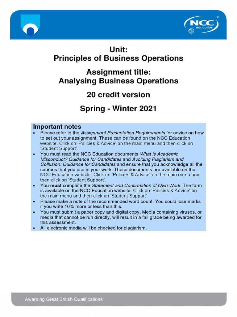 PBO Assignment QP Spring - Winter 2021 20 Credit FINAL | PDF | Car ...