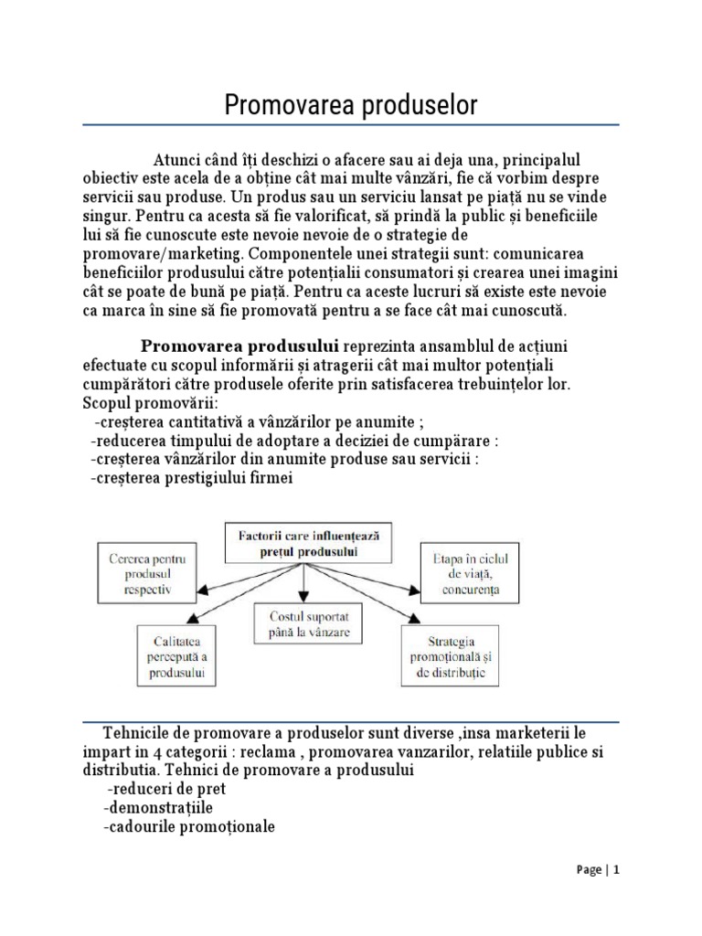 Promovarea Produselor | PDF
