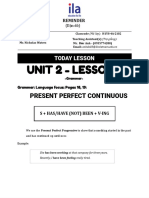Unit 2 - Lesson 1: Present Perfect Continuous