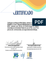 Certificado - Curso de Obesidade 8 Horas