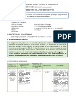 EXPERIENCIA DE APRENDIZAJE 2 EPT 3 y 4 Grado