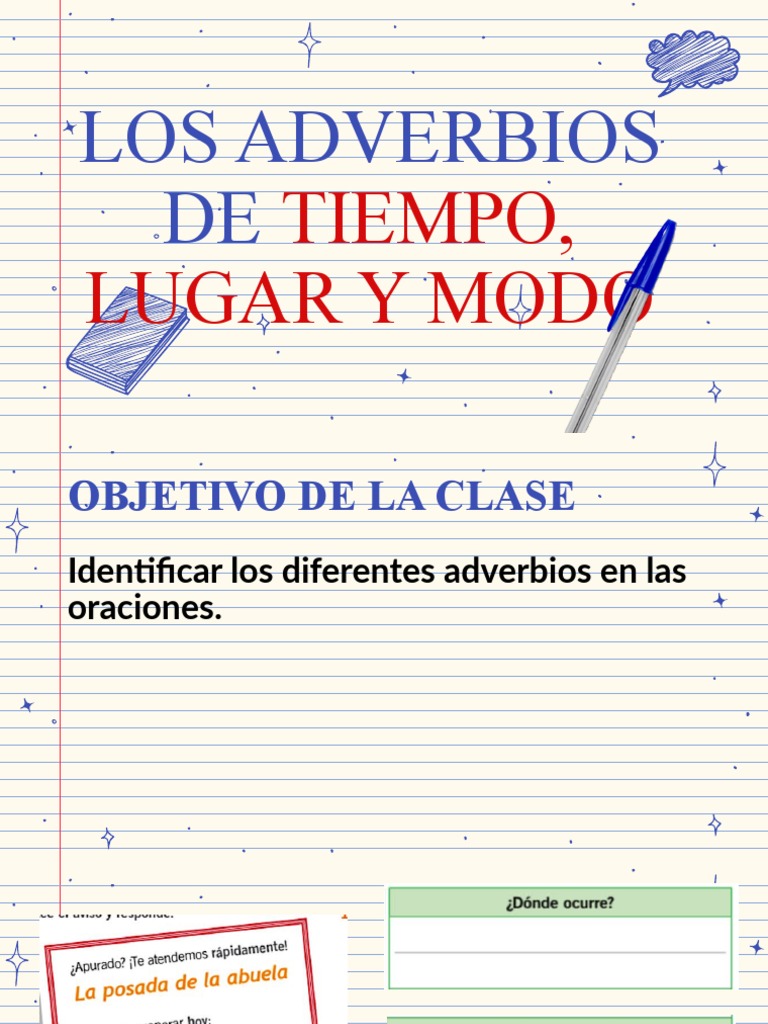 5ºA - B, Los Adverbios de Tiempo, Lugar y Modo, 5 Agosto | PDF