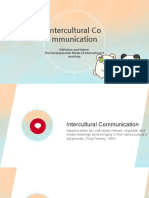 Intercultural Co Mmunication: Definition and Nature The Developmental Model of Intercultural S Ensitivity