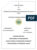 SESSION 2020-2021 Department of Management Sri Dev Suman Uttarakhand University Tehri (Garhwl) Uttrakhand - 249119