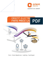 Orient Electric Fans Price List: Fans Home Appliances Lighting Switchgear