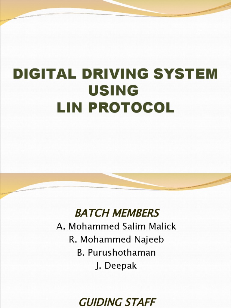 Digital Driving System Using Lin Protocol | PDF | Arm Architecture ...