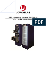 UPS Operating Manual BAX 5015: Jovystar