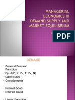 Managerial Economics II - Demand & Supply