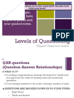 Levels of Questioning: Before We Begin, Make Sure You Have A Pen or Pencil and Your Guided Notes
