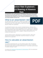 Absenteeism Rate Explained - Formula & Meaning of Absence Rate