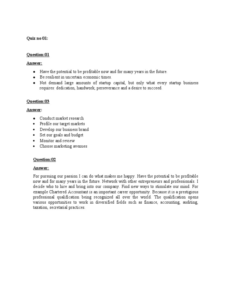 Profitable Business Strategies Quiz | PDF