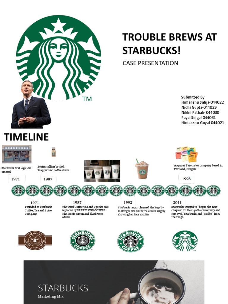 Trouble Brews at Starbucks! Case Presentation PDF Starbucks Brand
