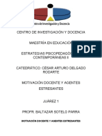 Motivación Docente y Agentes de Estres Tarea