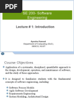 SE 200-Software Engineering: Lecture # 1: Introduction