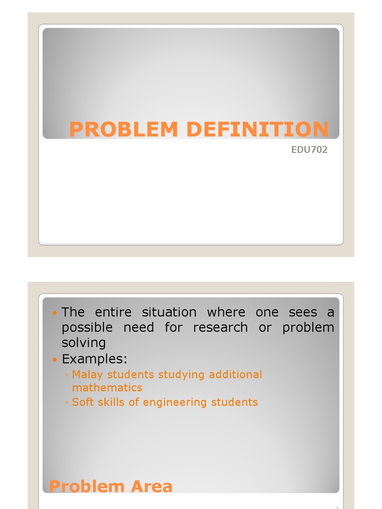 Problem Definition | PDF