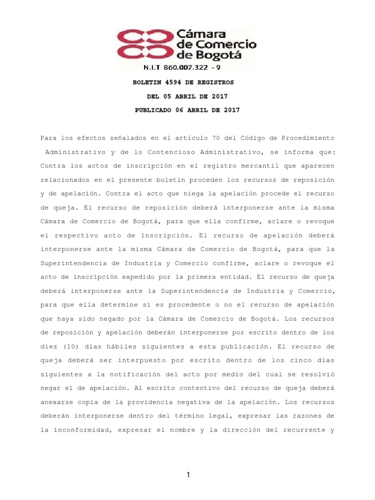 4594) Abril 5 de 2017 Publicado 6 de Abril de 2017 | PDF | Conceptos  legales | Business