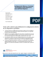 Definición de Configuración Básica y Cantidad Dispositivos Tecnológicos