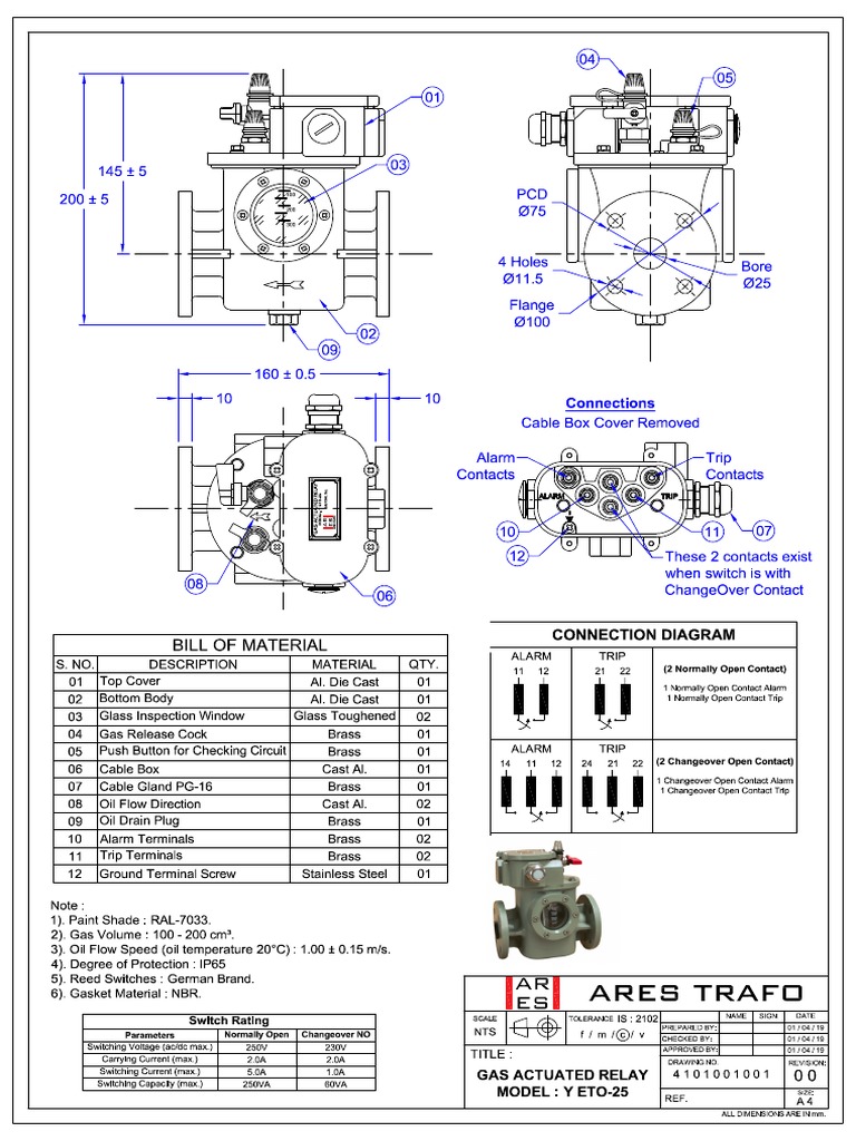 Item 1. 4101001001 GAS ACTUATED RELAY Y ETO25 ARES PDF