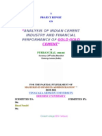 " Gold Gold Cement": Analysis of Indian Cement Industry and Financial Performance of