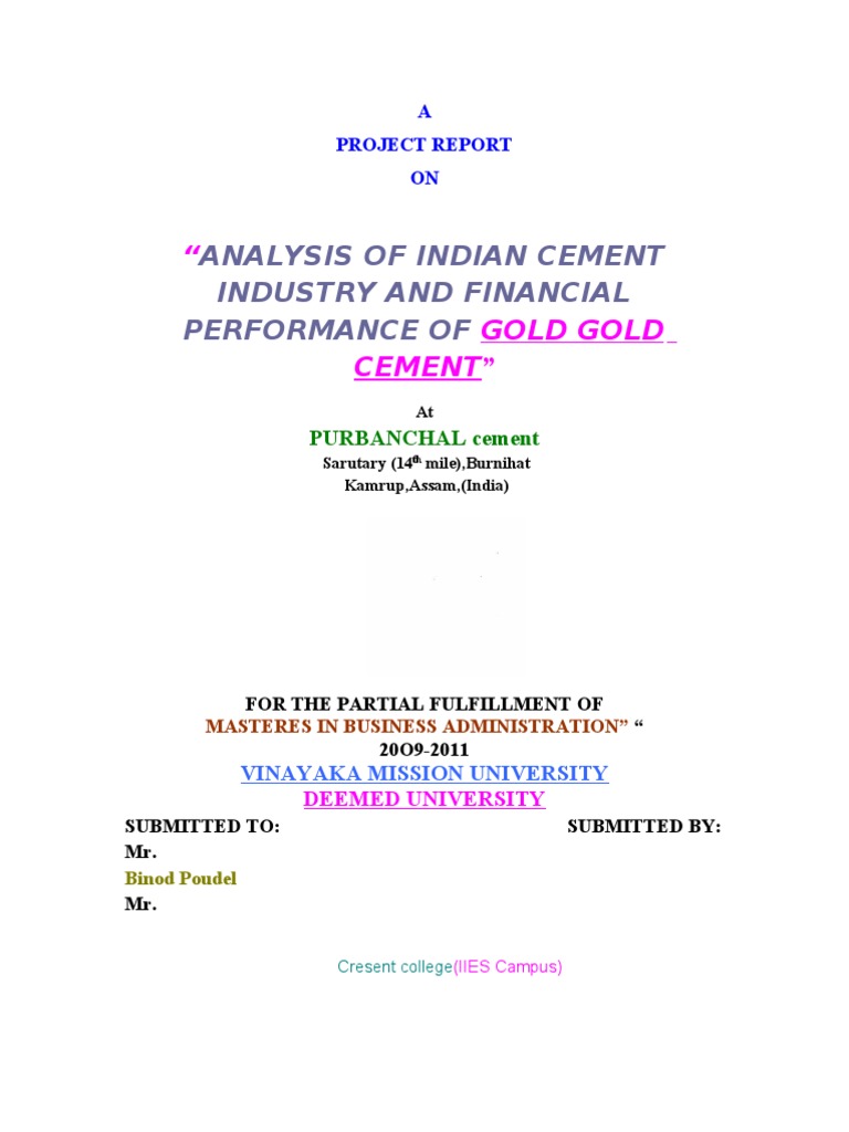 Analysis of Indian Cement Industry | PDF