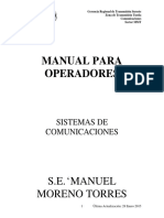 Manual de Operación Sistemas de Comunicaciones SE MMT ENE 2015