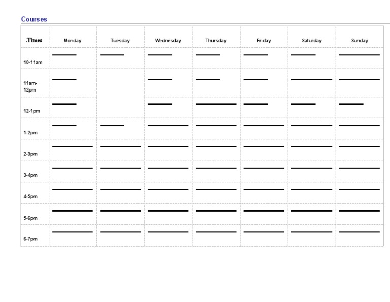 Blank Daily Timetable Template2 | PDF
