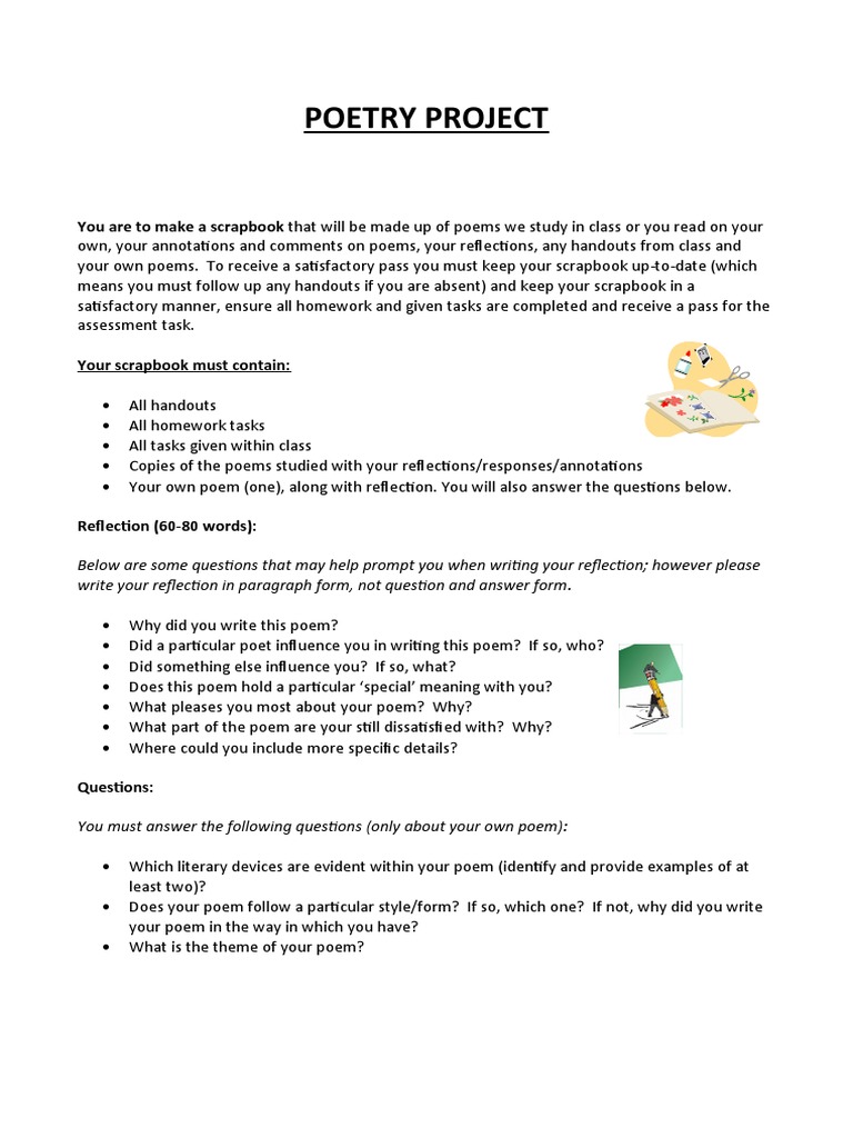 Poetry Scrapbook Project Guide | PDF | Poetry | Communication