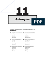 Antonyms: Select The Word That Is Most Dissimilar in Meaning To The Word Provided
