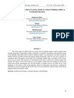 The Impact of Problem Based Learning Model On Critical Thinking Ability in Vocational Education