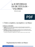 Punto II DIVERSAS CLASES DE TITULOS - VALORES