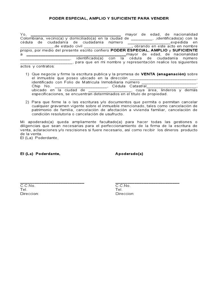 Poder para Firmar Escritura de Venta | PDF