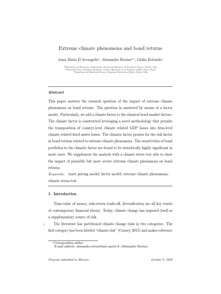 Climate Impact on Bond Returns Analysis | PDF | Bond Duration | Bonds ...