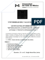 Universidad Del Valle de México: Licenciatura en Derecho Xo