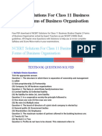 NCERT Solutions For Class 11 Business Studies Forms of Business Organisation