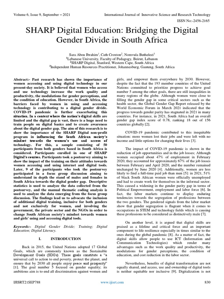 Bridging South Africa's Digital Gender Gap | PDF | Focus Group ...