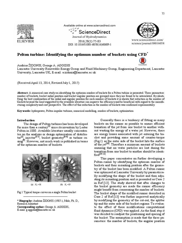 Optimum Bucket Count for Pelton Turbines | PDF | Turbine ...