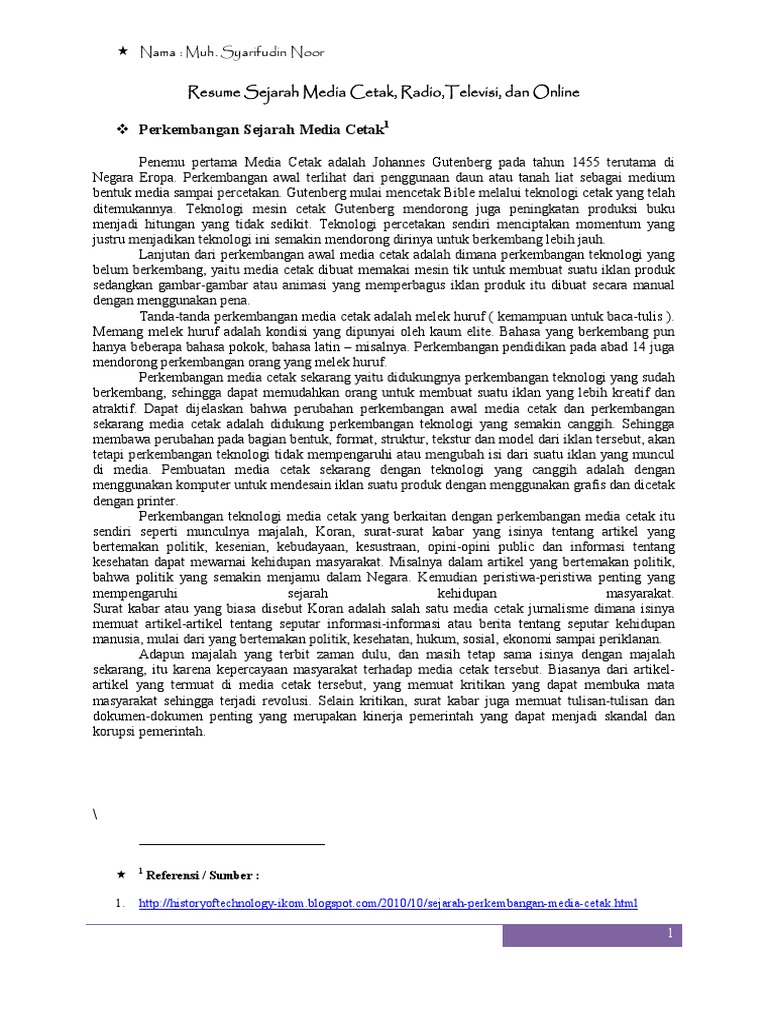 Perkembangan Sejarah Media Cetak Pdf