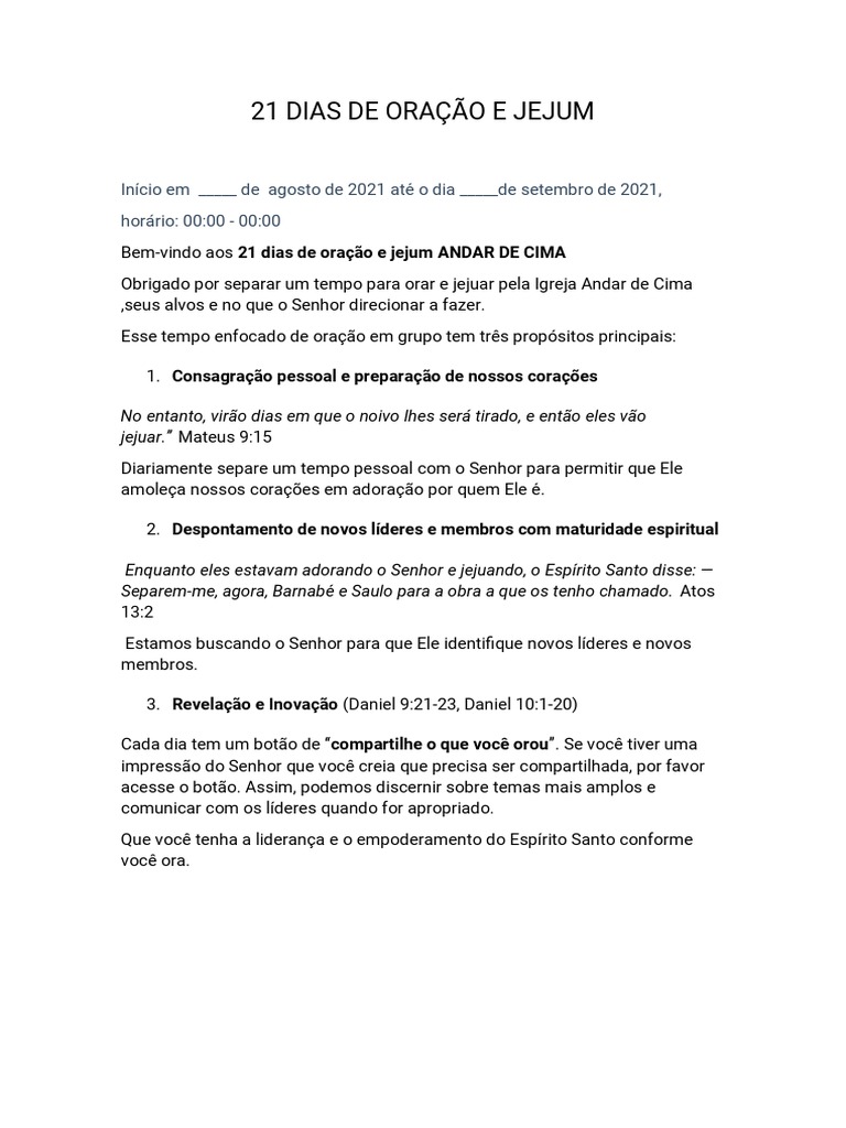 21 Dias De Oração E Jejum Pdf