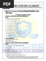 The Concise Academy: Guess For All Punjab Board Exam 2021 (ALP)