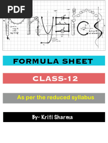 Xii Physics Formulae
