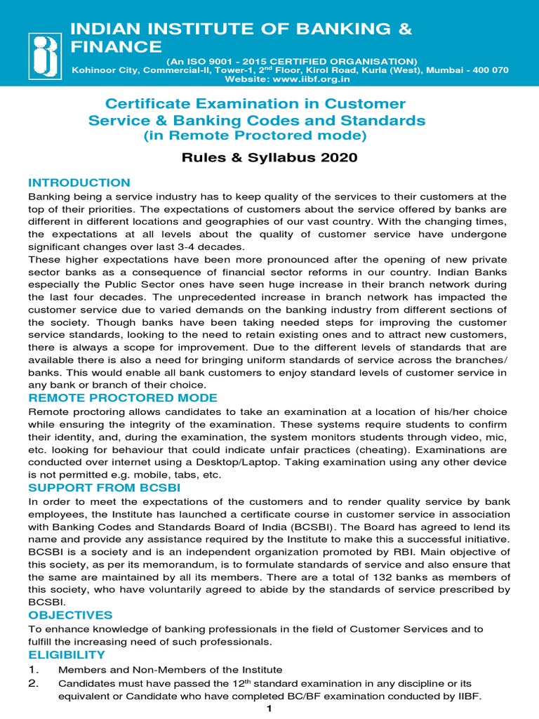 Customer Service Exam Guidelines 2020 | PDF | Banks | Test (Assessment)