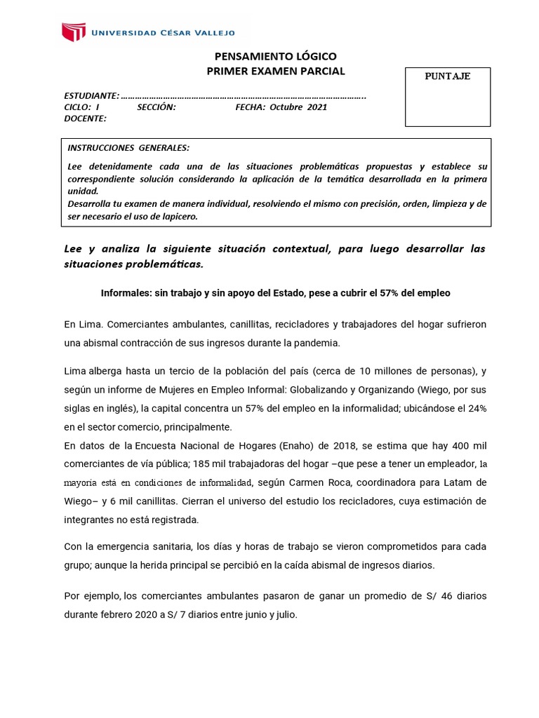 Impacto de la Pandemia en el Empleo Informal | PDF | Razón | Inferencia